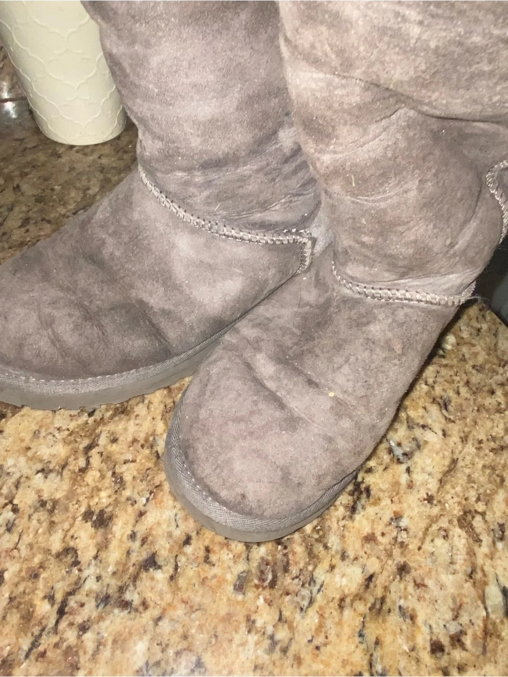 UGGS Women's Tall Shearling-Lined Suede Boots - Gray